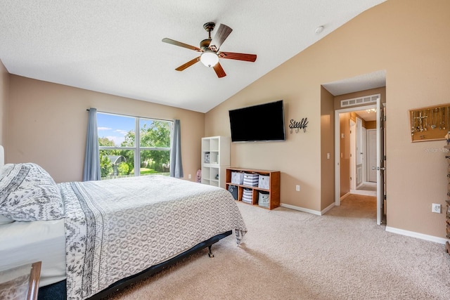 100 Monterey Oaks Dr, Sanford, FL 32771 - bedroom featuring lofted ceiling, carpet floors, and ceiling fan