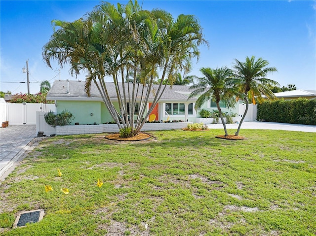 231 Ocean Blvd, Satellite Beach, FL 32937 - view of front of home with a gate, stucco siding, and driveway