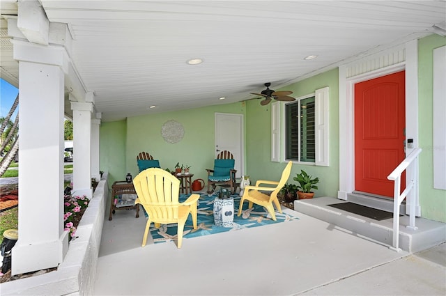 231 Ocean Blvd, Satellite Beach, FL 32937 - view of patio / terrace with ceiling fan