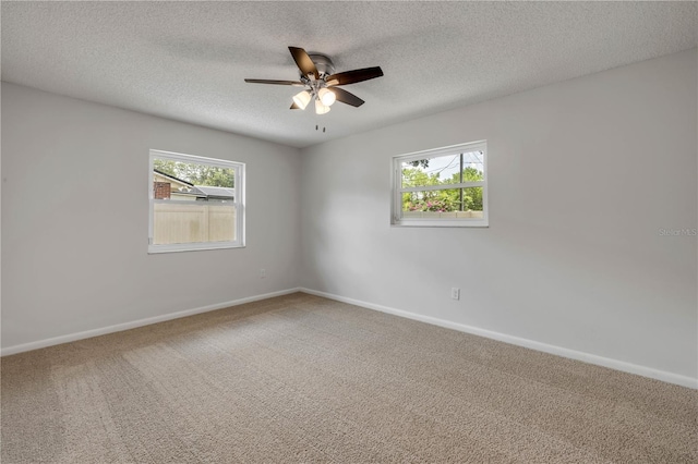 879 Tamerlane St, Deltona, FL 32725 - unfurnished room with a ceiling fan, carpet, healthy amount of natural light, and a textured ceiling