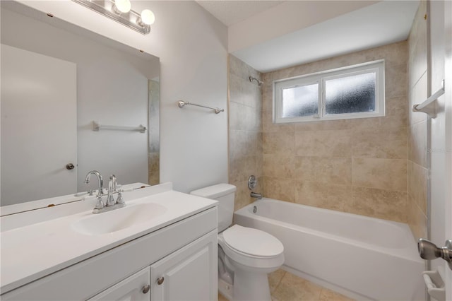 879 Tamerlane St, Deltona, FL 32725 - full bathroom with vanity, shower / bath combination, and tile patterned flooring