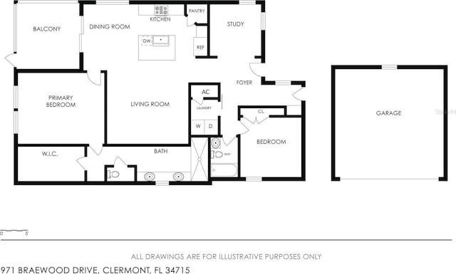 971 Braewood Dr, Clermont, FL 34715 - view of room layout