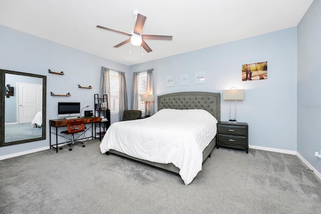 609 Big Pine Ave, Minneola, FL 34715 - carpeted bedroom with a desk and ceiling fan