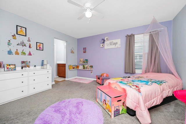 609 Big Pine Ave, Minneola, FL 34715 - bedroom with light colored carpet and ceiling fan