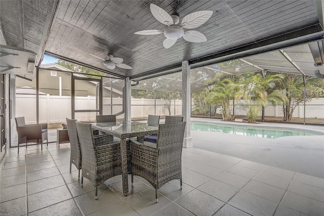 1921 Heathwood Dr, Winter Park, FL 32792 - sunroom with a ceiling fan and lofted ceiling