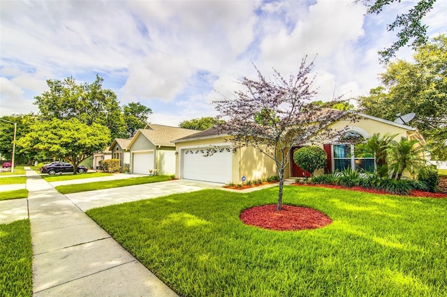 2031 Wekiva Reserve Blvd, Apopka, FL 32703 - ranch-style house with an attached garage, stucco siding, driveway, and a front lawn