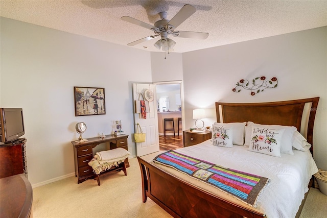 2031 Wekiva Reserve Blvd, Apopka, FL 32703 - bedroom featuring light colored carpet, a textured ceiling, and a ceiling fan