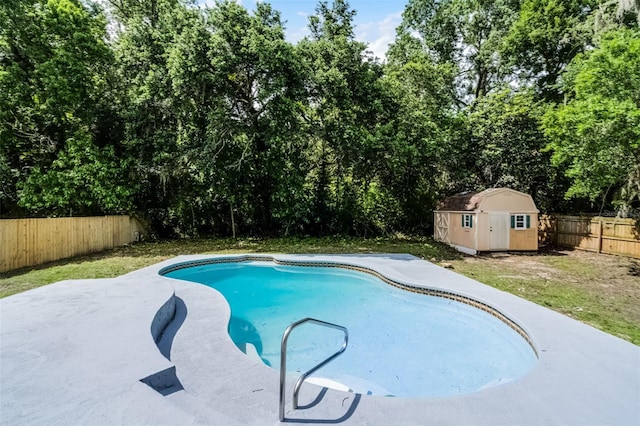 608 Pearl Rd, Winter Springs, FL 32708 - view of swimming pool featuring a fenced backyard, a storage shed, and a patio