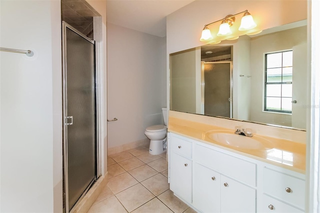 10448 SW 74th Ct, Ocala, FL 34476 - bathroom with vanity, a stall shower, and tile patterned floors