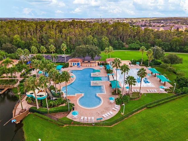 5819 Covington Cove Way, Orlando, FL 32829 - drone / aerial view of a pool area