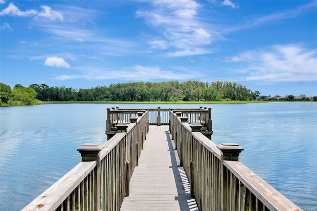 5819 Covington Cove Way, Orlando, FL 32829 - dock area with a water view and a view of trees