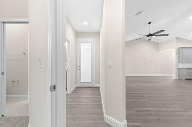 12258 SW 76th Ln, Dunnellon, FL 34432 - hall with light wood-style flooring and recessed lighting
