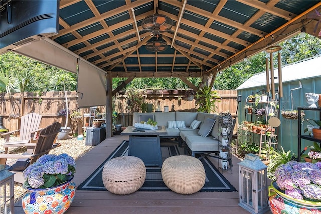 808 Camphor Way, Melbourne, FL 32901 - deck with a fenced backyard and a gazebo