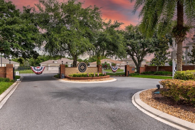 2237 Wintermere Pointe Dr, Winter Garden, FL 34787 - view of asphalt road with a gate, curbs, and a gated entry
