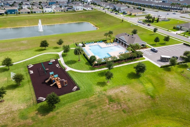 2355 White Lilly Dr, Kissimmee, FL 34747 - bird's eye view of a large body of water and a pool area