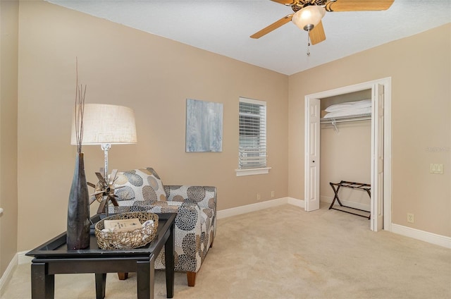 336 Highcroft Ct, Lake Mary, FL 32746 - sitting room with a ceiling fan and light carpet