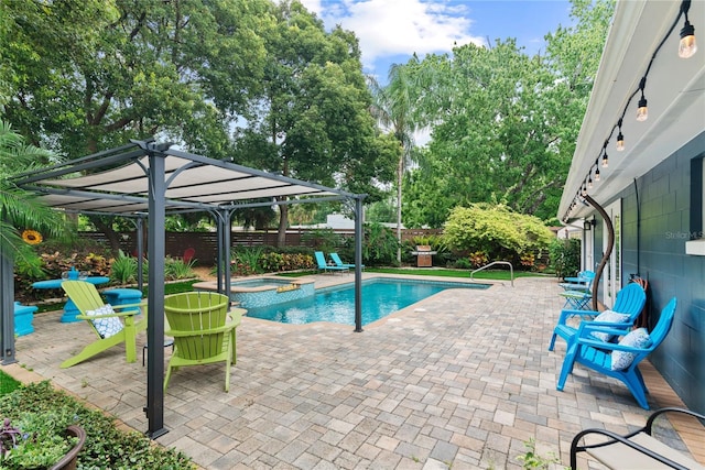 2312 S Summerlin Ave, Orlando, FL 32806 - view of swimming pool with a gazebo, a fenced backyard, a patio area, and a pool with connected hot tub