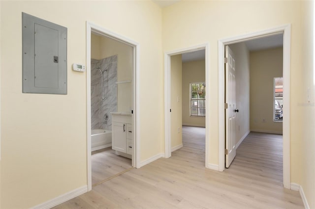 1065 Universal Rest Pl, Kissimmee, FL 34744 - hall featuring electric panel and light wood-type flooring