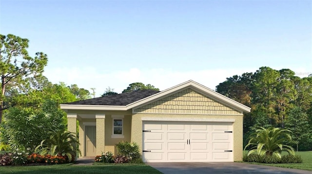 2816 Swooping Sparrow Dr, Saint Cloud, FL 34773 - view of front of house with concrete driveway, a garage, and stucco siding
