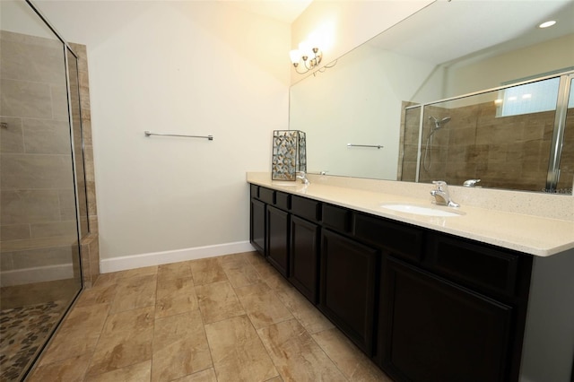 1222 Castlevecchio Loop, Orlando, FL 32825 - bathroom featuring double vanity and a tile shower