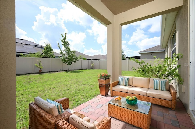1222 Castlevecchio Loop, Orlando, FL 32825 - fenced backyard with a patio and an outdoor living space