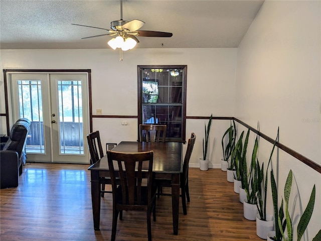 3021 Norvell Ct, Deltona, FL 32738 - dining room with french doors, wood finished floors, and a ceiling fan