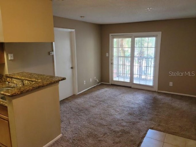 236 Afton Sq Unit 207, Altamonte Springs, FL 32714 - kitchen featuring carpet floors and baseboards