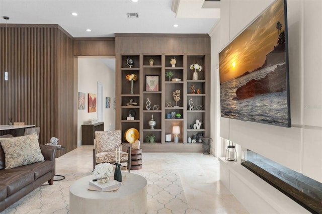 3426 Cocard Ct, Windermere, FL 34786 - sitting room featuring built in shelves and recessed lighting