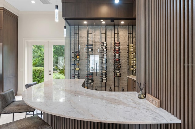 3426 Cocard Ct, Windermere, FL 34786 - wine room featuring crown molding and recessed lighting