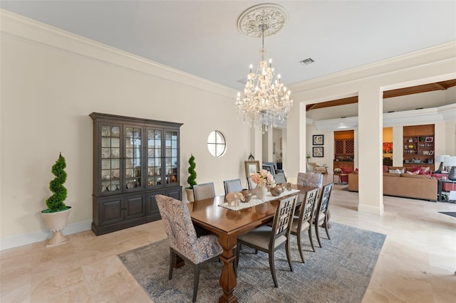 3426 Cocard Ct, Windermere, FL 34786 - dining space with crown molding and a chandelier