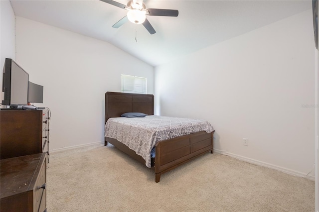 2782 Cedar Knoll Dr, Apopka, FL 32712 - bedroom with vaulted ceiling, light colored carpet, and ceiling fan