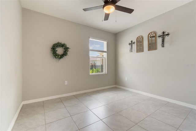 6808 Cranes Roost Rd, Harmony, FL 34773 - empty room with ceiling fan and light tile patterned floors