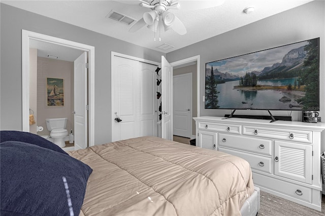3508 Porta Romano Way, Lake Mary, FL 32746 - bedroom featuring a closet, connected bathroom, and ceiling fan