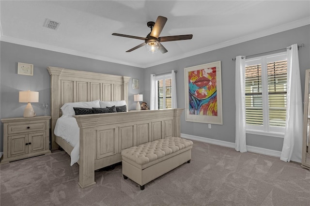 3508 Porta Romano Way, Lake Mary, FL 32746 - carpeted bedroom with crown molding and ceiling fan