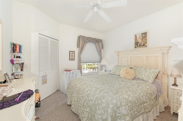 1125 Lake Shadow Cir Unit 5308, Maitland, FL 32751 - bedroom featuring light colored carpet, a closet, and a ceiling fan