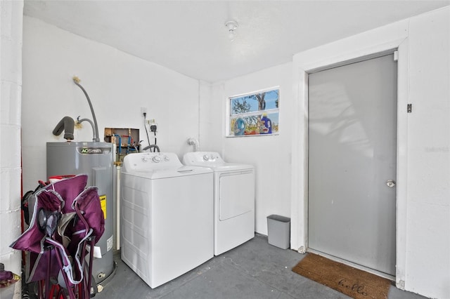 5141 Mallet Dr, Port Richey, FL 34668 - laundry area with water heater and washing machine and clothes dryer