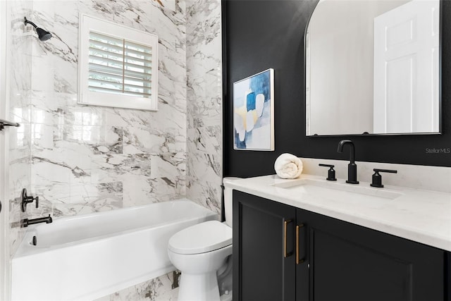 4310 Ethan Ln, Orlando, FL 32814 - full bath featuring vanity, washtub / shower combination, and marble finish floors