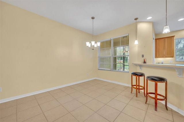 1534 Barking Deer Cv, Casselberry, FL 32707 - dining space featuring a chandelier, light tile patterned flooring, and recessed lighting