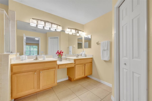 1534 Barking Deer Cv, Casselberry, FL 32707 - bathroom featuring a closet, tile patterned flooring, and double vanity