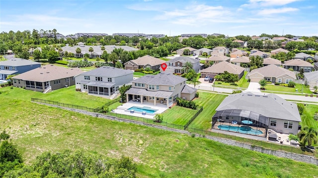 16412 Good Hearth Blvd, Clermont, FL 34711 - aerial view of residential area featuring a pool