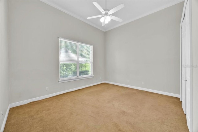 307 Running Wind Ln, Maitland, FL 32751 - carpeted spare room featuring crown molding and ceiling fan