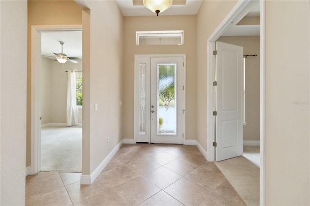 207 Spalding Way, Deland, FL 32724 - entryway featuring light tile patterned flooring and a ceiling fan