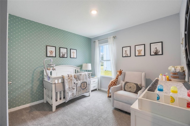 1902 Walnut Creek Dr, Kissimmee, FL 34744 - carpeted bedroom featuring baseboards and wallpapered walls