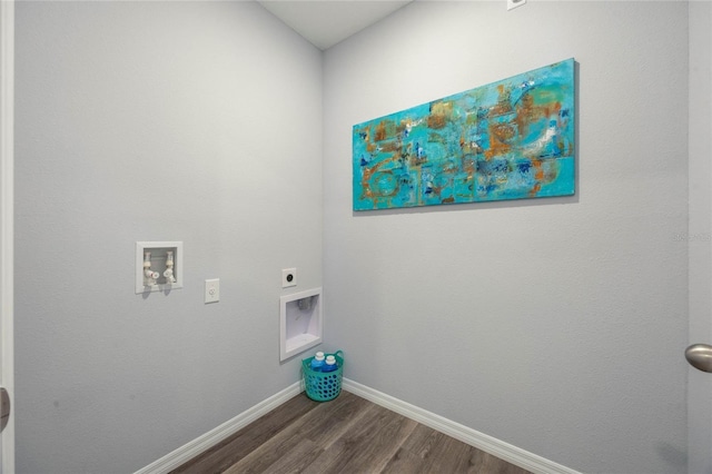 1902 Walnut Creek Dr, Kissimmee, FL 34744 - laundry area with electric dryer hookup, dark wood-style flooring, and hookup for a washing machine