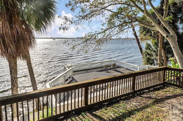 225 S Tropical Trl Unit 402, Merritt Island, FL 32952 - dock area with a deck with water view