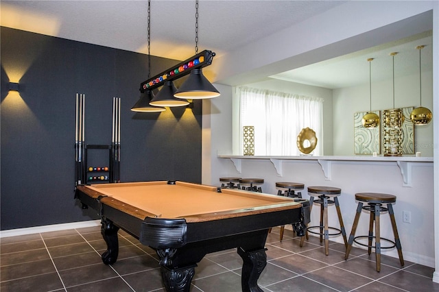 9071 Sunshine Ridge Loop, Kissimmee, FL 34747 - game room with dark tile patterned floors and billiards table