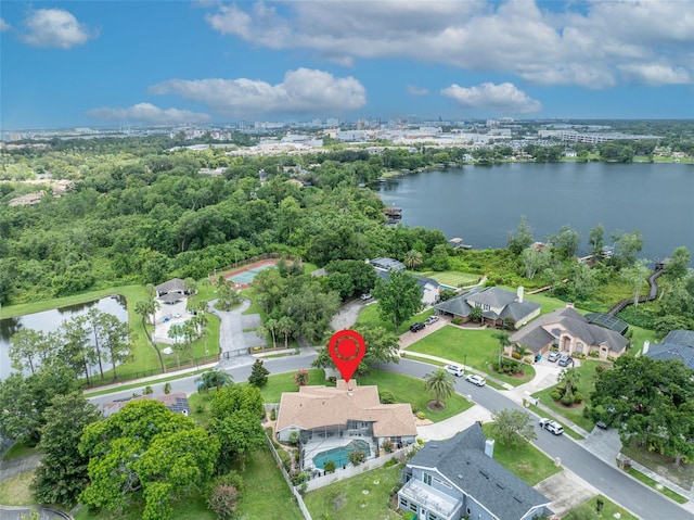 6630 Hidden Beach Cir, Orlando, FL 32819 - aerial view of property's location featuring a nearby body of water and nearby suburban area