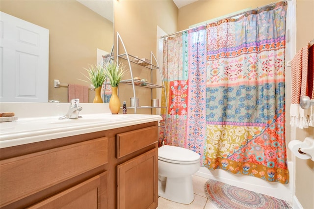 5263 Beach River Rd, Windermere, FL 34786 - full bathroom with vanity, tile patterned flooring, and shower / bath combo