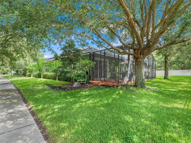 5263 Beach River Rd, Windermere, FL 34786 - view of yard with a lanai