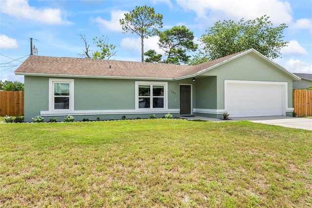 705 Ibis Ave, Deltona, FL 32738 - ranch-style home featuring stucco siding, a garage, and concrete driveway